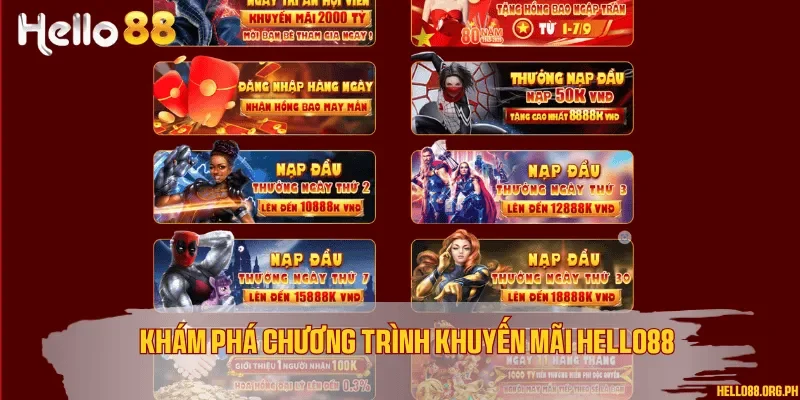 Khám phá chương trình khuyến mãi Hello88